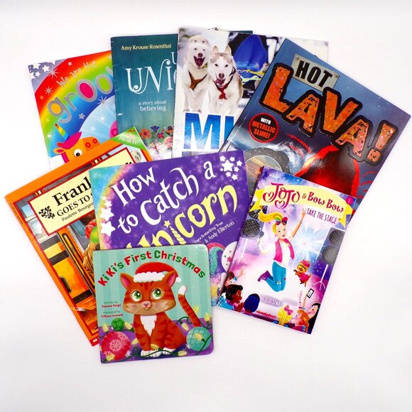 Children's Book Lot of 8 Scholastic Unicorn Boys Girls Family Reading Storytime - Picture 1 of 12